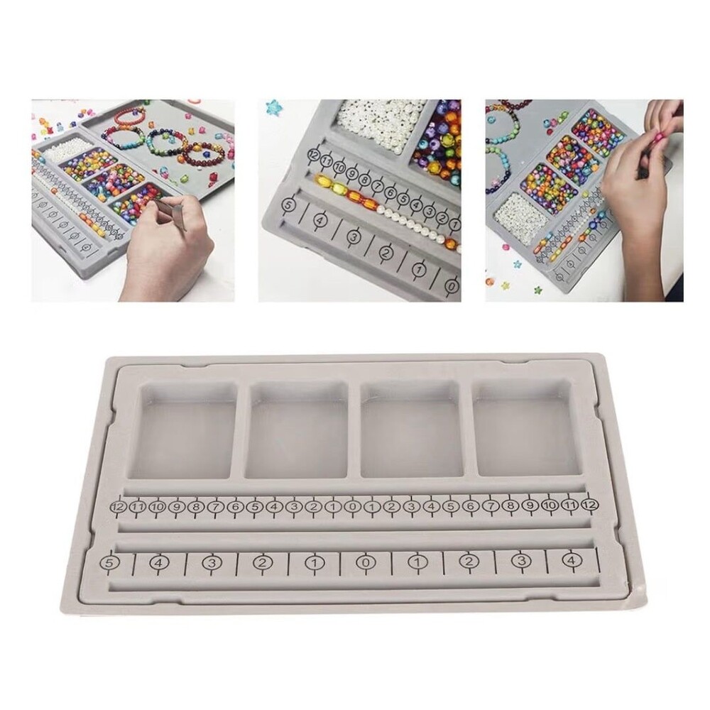 New, Mini Bead Board Grey Flocked Trays for Jewelry Bracelets Necklaces Making